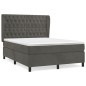 vidaXL Cama box spring con colchón terciopelo gris oscuro 140x190 cm vidaXL Cama box spring con colchón terciopelo gris oscuro 140x190 cm