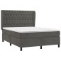 vidaXL Cama box spring con colchón terciopelo gris oscuro 140x190 cm vidaXL Cama box spring con colchón terciopelo gris oscuro 140x190 cm