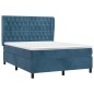 vidaXL Cama box spring con colchón terciopelo azul oscuro 140x200 cm vidaXL Cama box spring con colchón terciopelo azul oscuro 140x200 cm
