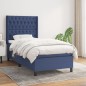 vidaXL Cama box spring con colchón tela azul 100x200 cm vidaXL Cama box spring con colchón tela azul 100x200 cm