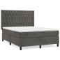 vidaXL Cama box spring con colchón terciopelo gris oscuro 140x200 cm vidaXL Cama box spring con colchón terciopelo gris oscuro 140x200 cm
