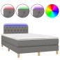 vidaXL Cama box spring con colchón y LED tela gris oscuro 120x200 cm vidaXL Cama box spring con colchón y LED tela gris oscuro 120x200 cm