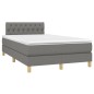 vidaXL Cama box spring con colchón y LED tela gris oscuro 120x200 cm vidaXL Cama box spring con colchón y LED tela gris oscuro 120x200 cm