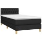 vidaXL Cama box spring con colchón LED tela negro 100x200 cm