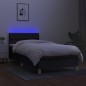 vidaXL Cama box spring con colchón LED tela negro 100x200 cm