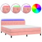 vidaXL Cama box spring colchón y LED terciopelo rosa 180x200 cm vidaXL Cama box spring colchón y LED terciopelo rosa 180x200 cm