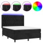 vidaXL Cama box spring colchón y LED terciopelo negro 140x190 cm vidaXL Cama box spring colchón y LED terciopelo negro 140x190 cm