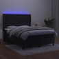 vidaXL Cama box spring colchón y LED terciopelo negro 140x190 cm vidaXL Cama box spring colchón y LED terciopelo negro 140x190 cm