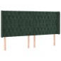 vidaXL Cama box spring colchón y LED terciopelo verde oscuro 180x200cm
