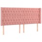 vidaXL Cama box spring colchón y LED terciopelo rosa 180x200 cm