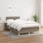 vidaXL Cama box spring con colchón tela gris taupe 120x200 cm vidaXL Cama box spring con colchón tela gris taupe 120x200 cm