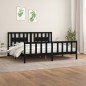 vidaXL Estructura de cama con cabecero madera de pino negro 200x200cm vidaXL Estructura de cama con cabecero madera de pino negro 200x200cm