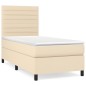 vidaXL Cama box spring con colchón tela color crema 80x200 cm vidaXL Cama box spring con colchón tela color crema 80x200 cm