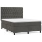 vidaXL Cama box spring con colchón terciopelo gris oscuro 140x200 cm vidaXL Cama box spring con colchón terciopelo gris oscuro 140x200 cm