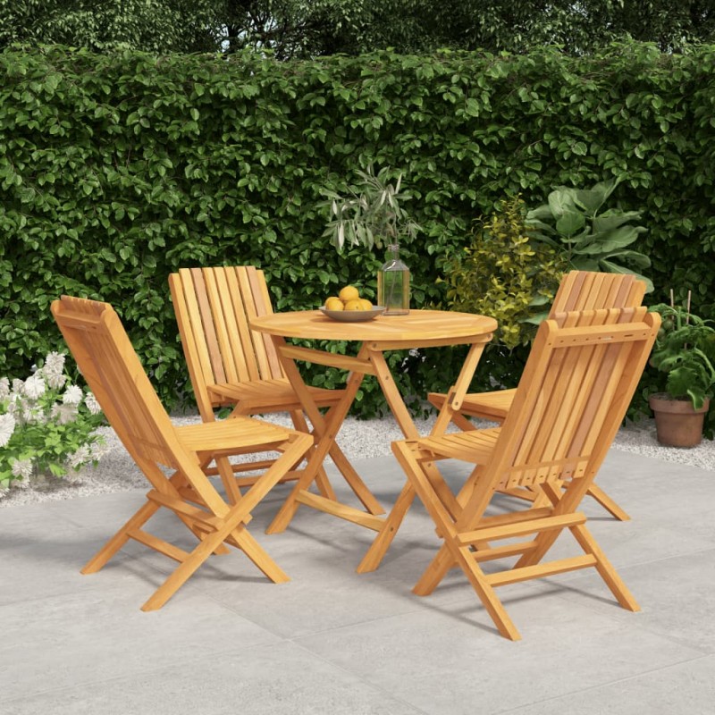 vidaXL Juego de comedor para jardín 5 piezas madera maciza de teca