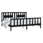 vidaXL Estructura de cama con cabecero madera de pino negro 200x200cm vidaXL Estructura de cama con cabecero madera de pino negro 200x200cm