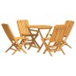 vidaXL Juego de comedor para jardín 5 piezas madera maciza de teca