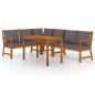 vidaXL Juego comedor jardín y cojines 5 piezas madera maciza de acacia vidaXL Juego comedor jardín y cojines 5 piezas madera maciza de acacia