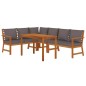 vidaXL Juego comedor jardín y cojines 5 piezas madera maciza de acacia vidaXL Juego comedor jardín y cojines 5 piezas madera maciza de acacia
