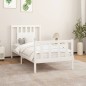 vidaXL Estructura de cama con cabecero madera de pino blanca 90x200 cm vidaXL Estructura de cama con cabecero madera de pino blanca 90x200 cm