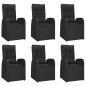 vidaXL Set de comedor de jardín 7 pzas y cojines ratán sintético negro vidaXL Set de comedor de jardín 7 pzas y cojines ratán sintético negro