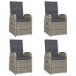 vidaXL Set comedor de jardín 5 piezas con cojines ratán sintético gris