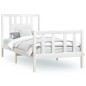 vidaXL Estructura de cama con cabecero madera de pino blanca 90x200 cm vidaXL Estructura de cama con cabecero madera de pino blanca 90x200 cm