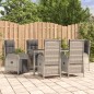 vidaXL Set comedor jardín 7 pzas y cojines ratán sintético gris vidaXL Set comedor jardín 7 pzas y cojines ratán sintético gris
