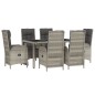 vidaXL Set comedor jardín 7 pzas y cojines ratán sintético gris vidaXL Set comedor jardín 7 pzas y cojines ratán sintético gris