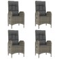 vidaXL Set comedor jardín 7 pzas y cojines ratán sintético gris vidaXL Set comedor jardín 7 pzas y cojines ratán sintético gris