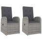 vidaXL Juego muebles jardín 3 pzas madera acacia ratán sintético gris