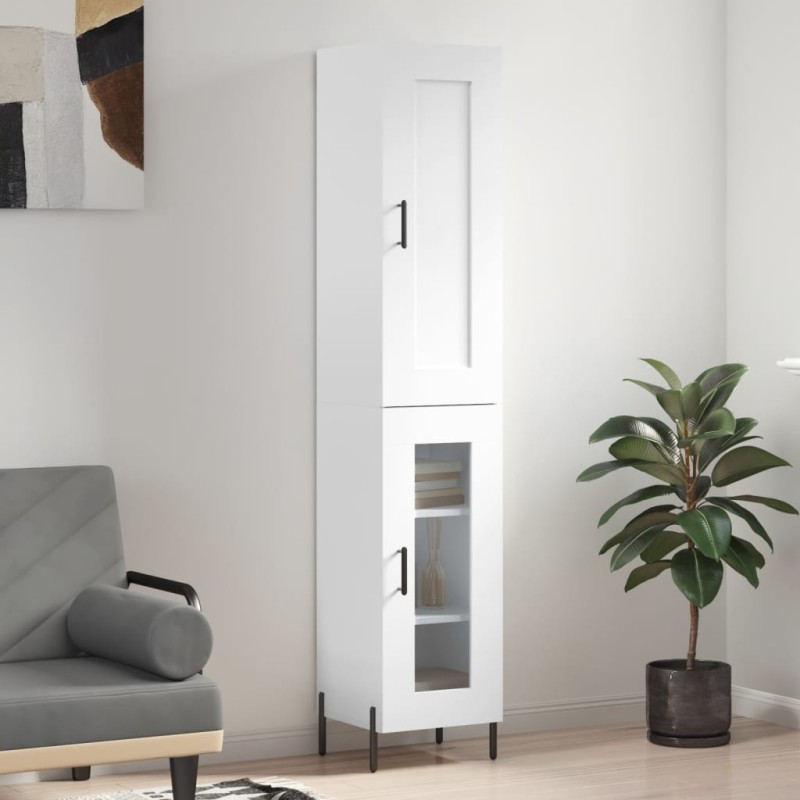 vidaXL Aparador alto madera contrachapada blanco 34,5x34x180 cm vidaXL Aparador alto madera contrachapada blanco 34,5x34x180 cm