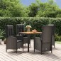vidaXL Set de muebles jardín 5 pzas con cojines ratán sintético negro vidaXL Set de muebles jardín 5 pzas con cojines ratán sintético negro