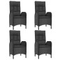 vidaXL Set de muebles jardín 5 pzas con cojines ratán sintético negro vidaXL Set de muebles jardín 5 pzas con cojines ratán sintético negro