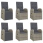 vidaXL Set comedor jardín 7 pzas y cojines ratán sintético gris vidaXL Set comedor jardín 7 pzas y cojines ratán sintético gris