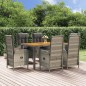 vidaXL Set comedor jardín 7 pzas y cojines ratán sintético gris vidaXL Set comedor jardín 7 pzas y cojines ratán sintético gris