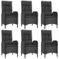 vidaXL Set de comedor de jardín 7 pzas y cojines ratán sintético negro vidaXL Set de comedor de jardín 7 pzas y cojines ratán sintético negro