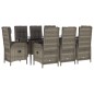 vidaXL Set comedor jardín 9 pzas y cojines ratán sintético negro gris vidaXL Set comedor jardín 9 pzas y cojines ratán sintético negro gris