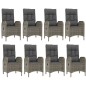vidaXL Set comedor jardín 9 pzas y cojines ratán sintético negro gris vidaXL Set comedor jardín 9 pzas y cojines ratán sintético negro gris