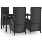 vidaXL Set de muebles jardín 5 pzas con cojines ratán sintético negro vidaXL Set de muebles jardín 5 pzas con cojines ratán sintético negro
