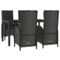 vidaXL Set de muebles jardín 5 pzas con cojines ratán sintético negro vidaXL Set de muebles jardín 5 pzas con cojines ratán sintético negro