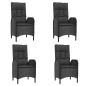 vidaXL Set de muebles jardín 5 pzas con cojines ratán sintético negro vidaXL Set de muebles jardín 5 pzas con cojines ratán sintético negro