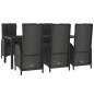 vidaXL Set comedor jardín 7 pzas y cojines ratán sintético negro gris vidaXL Set comedor jardín 7 pzas y cojines ratán sintético negro gris