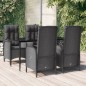 vidaXL Set de muebles jardín 5 pzas con cojines ratán sintético negro vidaXL Set de muebles jardín 5 pzas con cojines ratán sintético negro