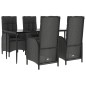 vidaXL Set de muebles jardín 5 pzas con cojines ratán sintético negro vidaXL Set de muebles jardín 5 pzas con cojines ratán sintético negro