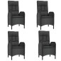 vidaXL Set de muebles jardín 5 pzas con cojines ratán sintético negro vidaXL Set de muebles jardín 5 pzas con cojines ratán sintético negro