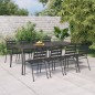 vidaXL Juego de comedor de jardín 9 piezas acero gris antracita vidaXL Juego de comedor de jardín 9 piezas acero gris antracita
