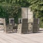 vidaXL Set comedor jardín 7 pzas y cojines ratán sintético negro gris vidaXL Set comedor jardín 7 pzas y cojines ratán sintético negro gris
