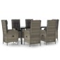 vidaXL Set comedor jardín 7 pzas y cojines ratán sintético negro gris vidaXL Set comedor jardín 7 pzas y cojines ratán sintético negro gris