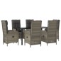 vidaXL Set comedor jardín 7 pzas y cojines ratán sintético negro gris vidaXL Set comedor jardín 7 pzas y cojines ratán sintético negro gris